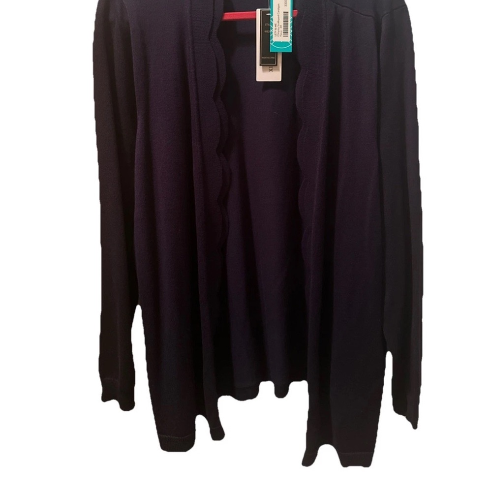 Blue Open-Front Cardigan with Relaxed Fit